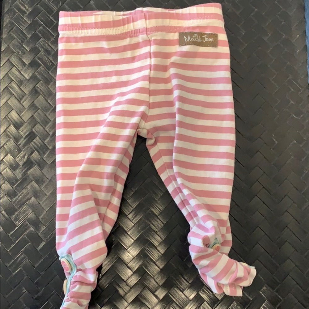 Matilda Jane pink and white striped pants